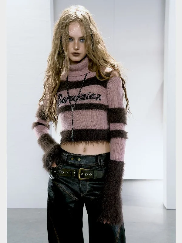 Spice girl splicing jacquard sweater【s0000005149】 Mesh Sweater Canvas Denim