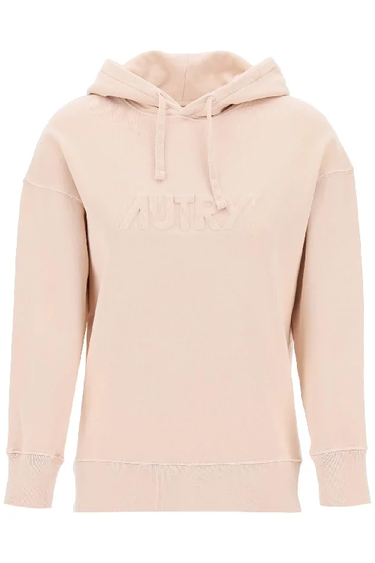 Autry embossed logo hoodie HOPW521R PEONY ROSE Hoodie with Logo Branding Identity