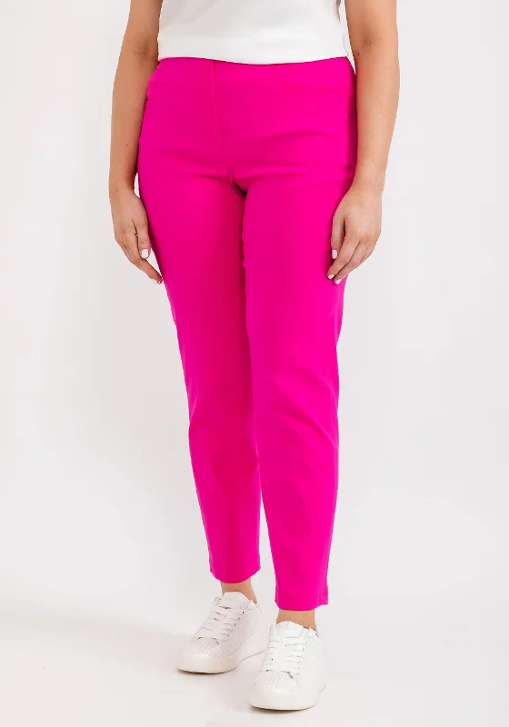 Robell Bella 09 Slim Cropped Trousers, Cabaret Pink Trousers Occasion Special