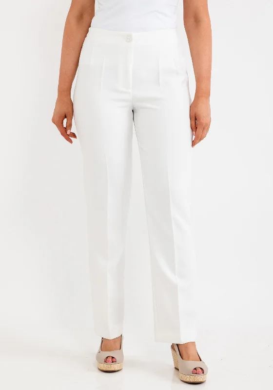 Via Veneto Sarah Tailored Slim Trousers, Cream Trousers New Arrival