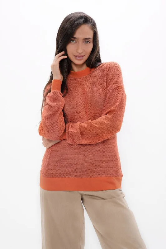 Philly - Cosy Sweater - Clay Zippered Buttoned Snapped