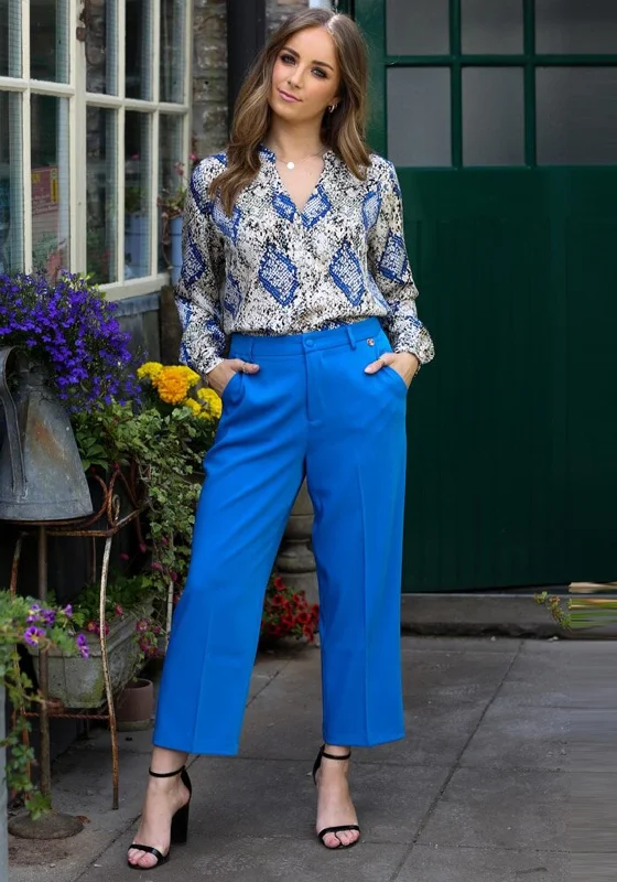 Rant & Rave Molly Cropped Trousers, Blue Trousers Occasion Special