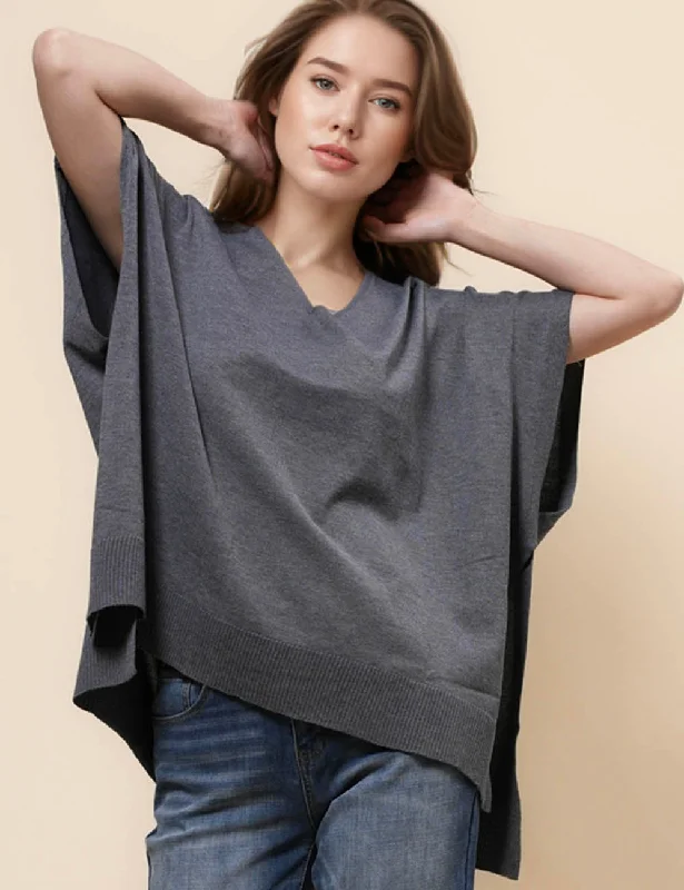 Ladies Solid Color V-Neck Pullover Sweater SKT41022 Wool Sweater Cotton Sweater Cashmere Sweater