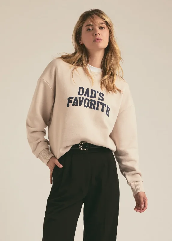 Dads Favorite Sweatshirt Hoodie with Hem Patch Decorative Personalized