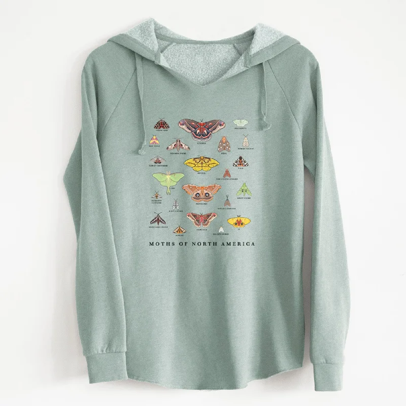 Moths of North America - Cali Wave Hooded Sweatshirt Hoodie with Full-Zip Functional Layering