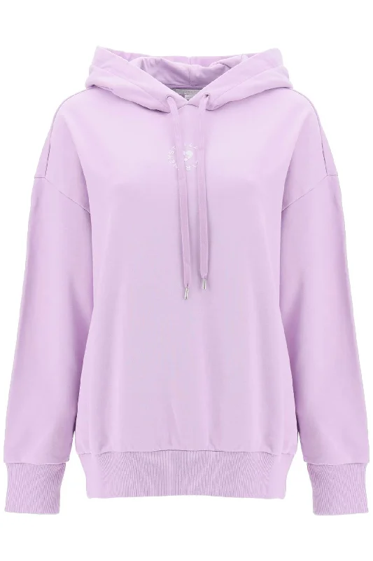 iconic mini heart hooded sweatshirt 6J0264 3SPZ28 WASHED LILAC Hoodie with Hem Lace Feminine Delicate