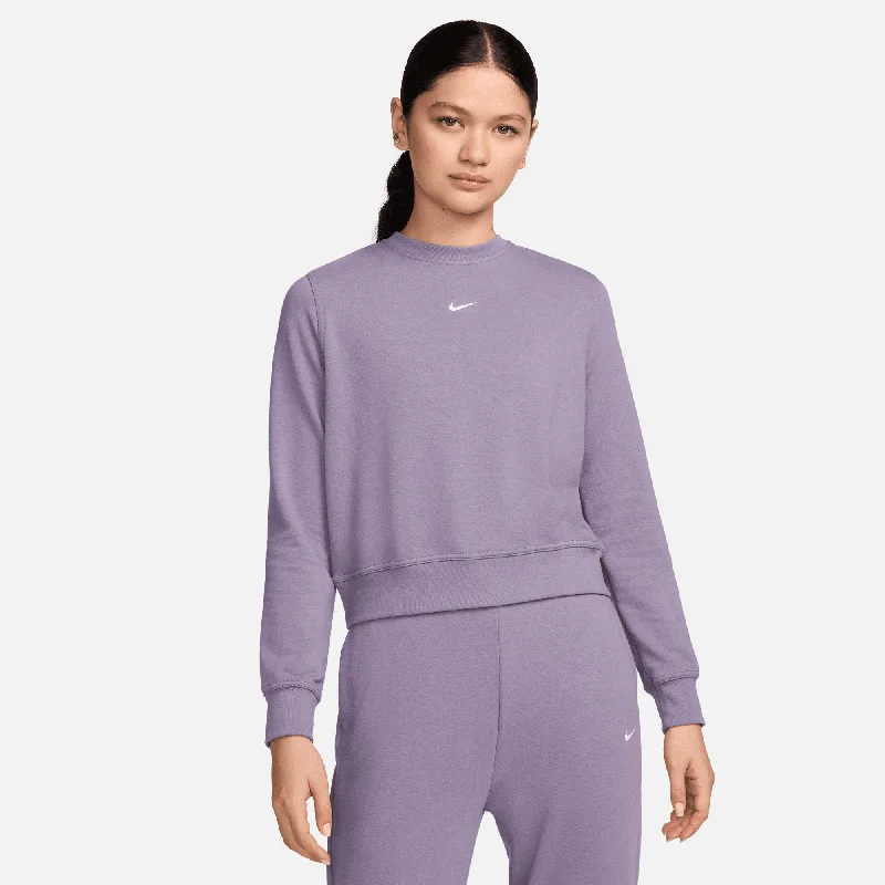 Dri-Fit One Women's Crew-Neck French Terry Sweatshirt Hoodie with Elastic Waist Stretchable Comfortable
