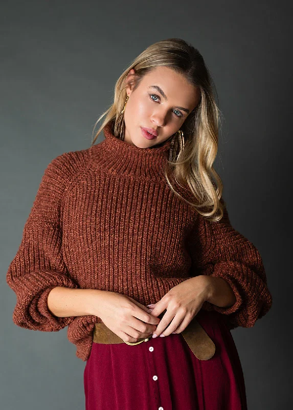 Kenzie Sweater in Heather Cinnamon Fleece Sweater Nylon Polyester