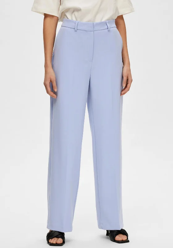 Selected Femme Myla High Waist Trousers, Blue Heron Trousers Business Professional