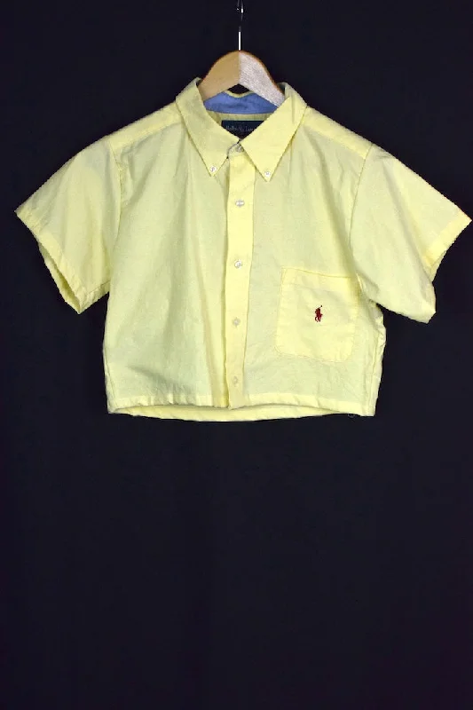 Reworked Ralph Lauren Brand Crop Top Boxy Fit Fitted Loose