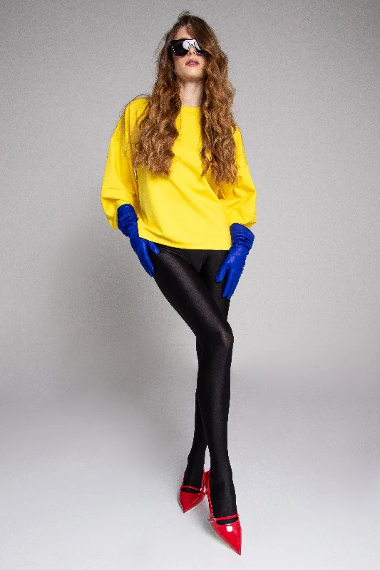 Ziana yellow sweater Collared Crew Neck Turtle Neck