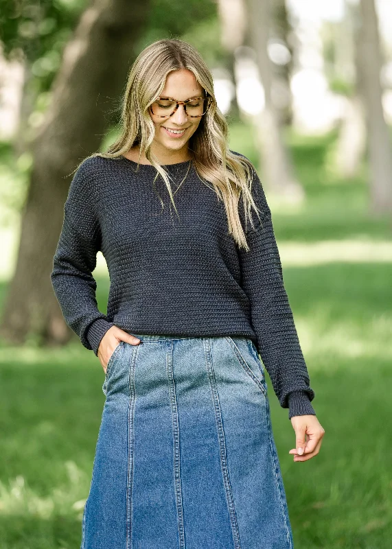 Wynona Knit Long Sleeve Sweater - FINAL SALE Silk Blend Satin Velvet
