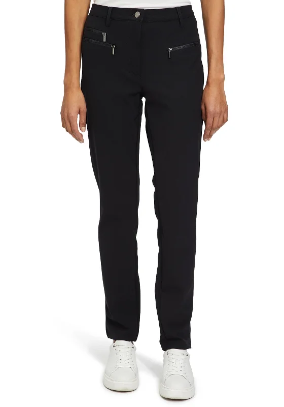 Betty Barclay 3 Zip Pocket Detail Trousers, Black Trousers Evening Elegant