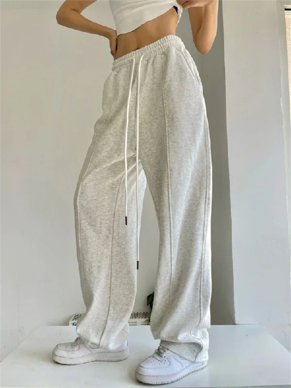 Baggy Joggers Sweatpants Women Gray Wide Leg Track Pants Oversized Kpop Baggy Sports Trousers Trousers stylish elegant