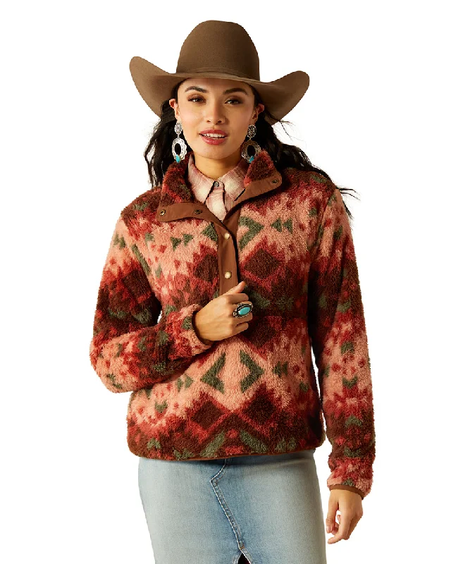 Women's Berber Snap Front Sweatshirt Hoodie with Pastel Soft Subtle
