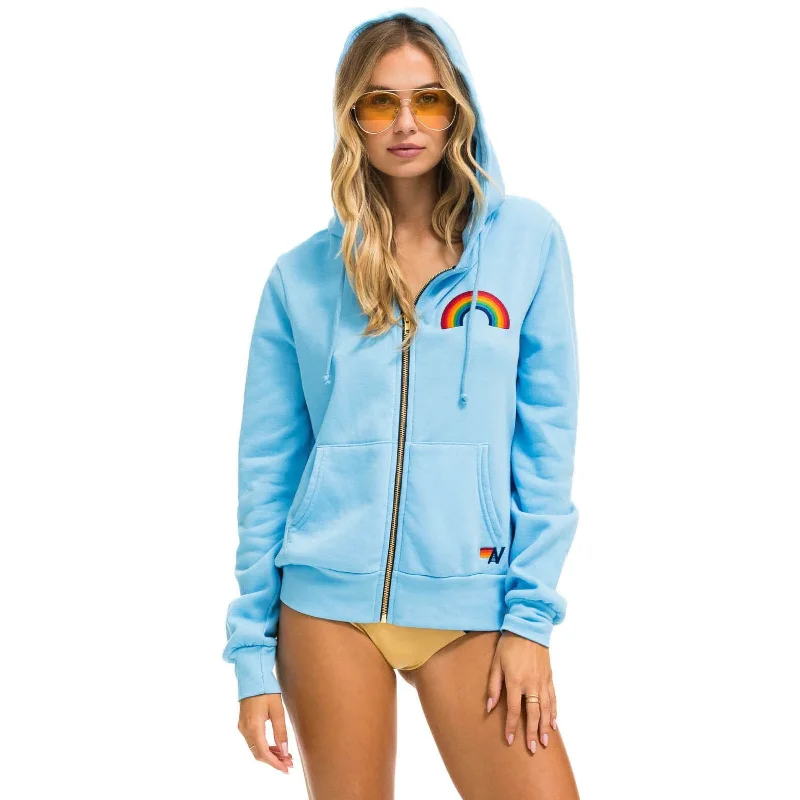 Rainbow Embroidered Sky Hoodie Hoodie with Monochrome Minimalist Simple