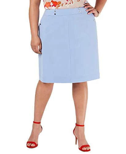 Trendy Plus Size A-Line Skirt denim skirt classic