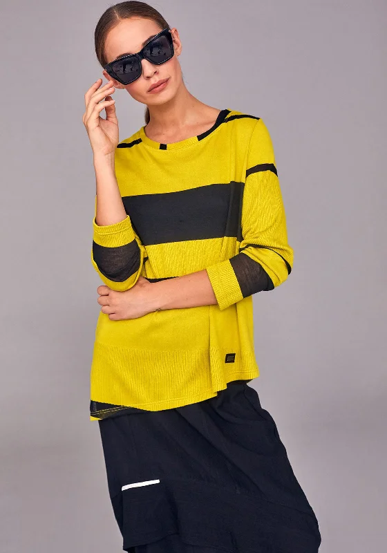 Naya Striped Rib Knit Jumper, Lime Seamless Knitted Crochet