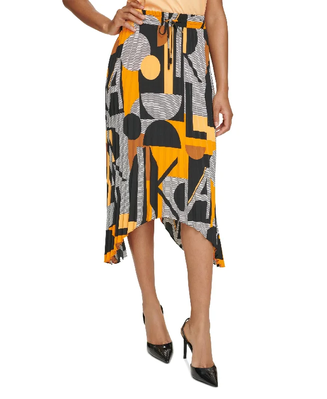 Women's Signature-Print  Pleated Skirt cotton skirt soft