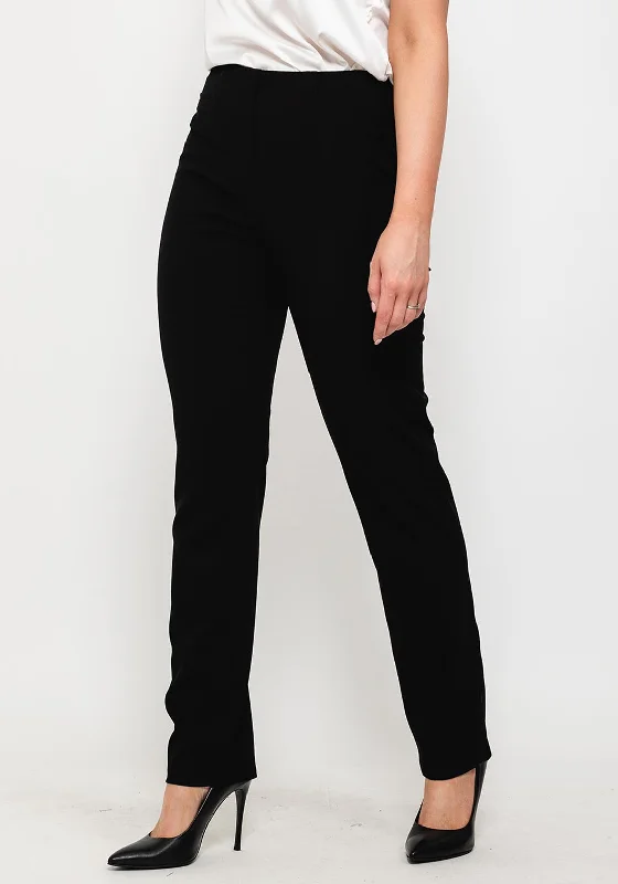 Robell Jacklyn Slim Comfort Trousers, Black Trousers cozy soft