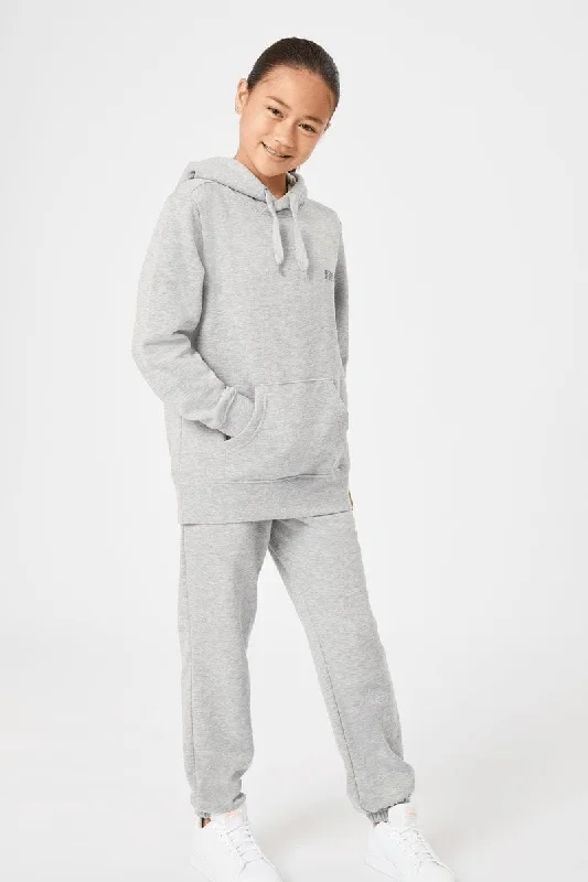 INSPORT JUNIOR ALASKA GREY HOODIE Hoodie with Zipper Placket Modern Functional