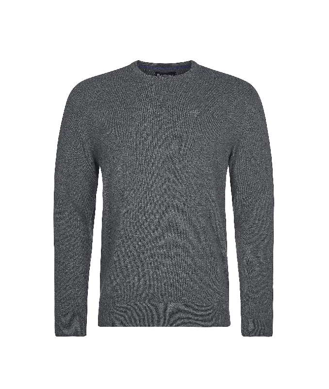 Essential Crew Neck Sweatshirt - Grey Hoodie with Snap Buttons Easy Quick