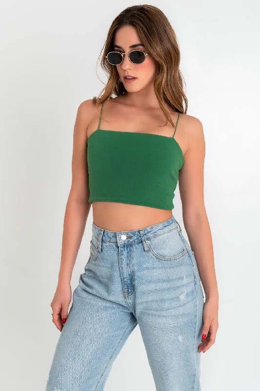 Crop top bandeau con tirantes Spandex Blend Rayon Blend Denim Blend