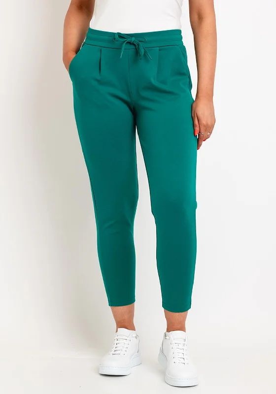 ICHI Kate Cropped Jogger Trouser, Cadmium Green Trousers Chinos Classic