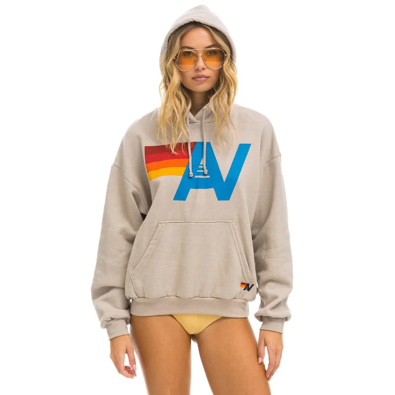Logo Pullover Hoodie Sand Hoodie with Neon Bright Vibrant