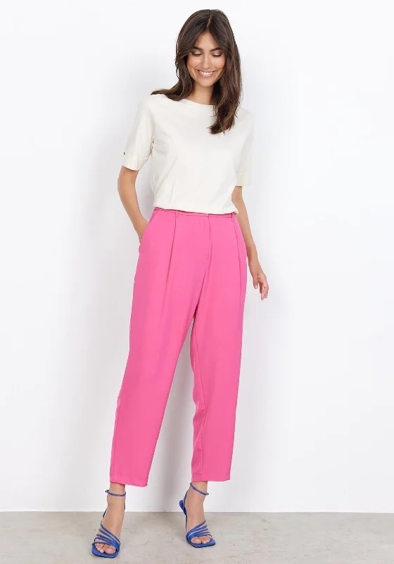 Soyaconcept Gabi Tapered Light Trousers, Fuchsia Skinny Trousers Denim Stretchy