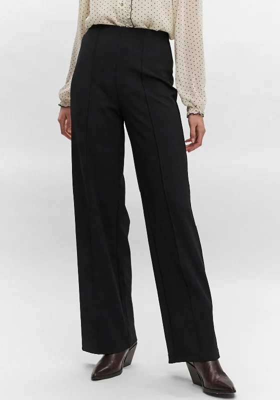 Vero Moda Becky Wide Leg Pull On Trousers, Black Trousers Bestseller Popular