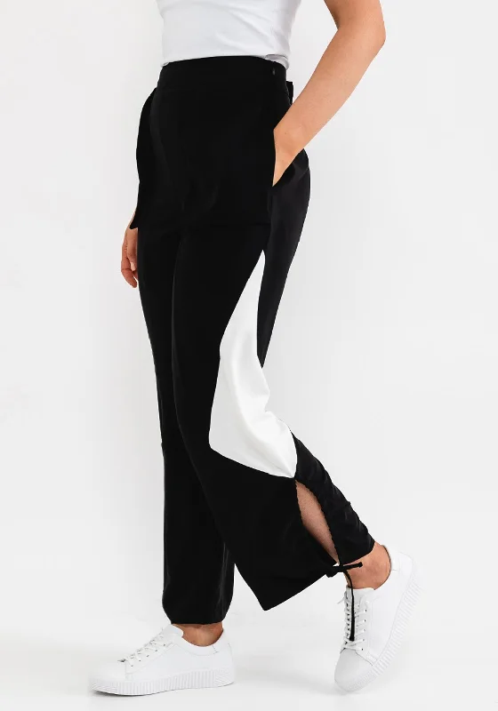 Ever Sassy Straight Panel Trousers, Black & White Trousers Versatile Stylish