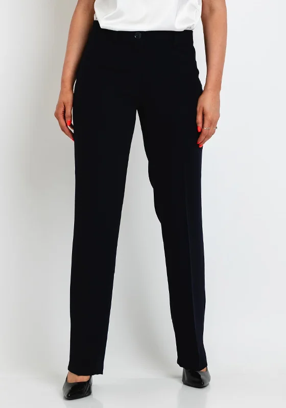 Gerry Weber Straight Cut Trouser, Navy Trousers Winter Warm