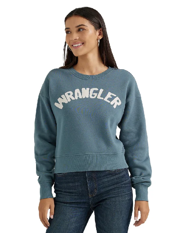 Women's Shabby Logo Pullover Sweatshirt Hoodie with Relaxed Fit Easy Casual