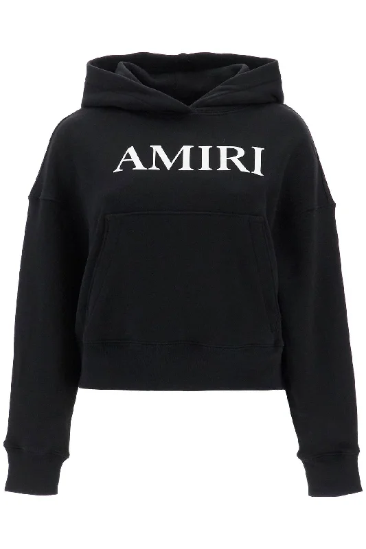 sweatshirt with letter AWJYHD1005 BLACK Hoodie with Puffed Sleeves Voluminous Trendy