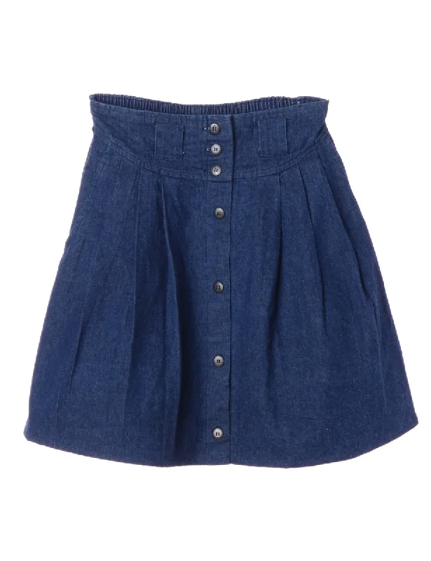 Label Short Denim Skirt modal blend skirt