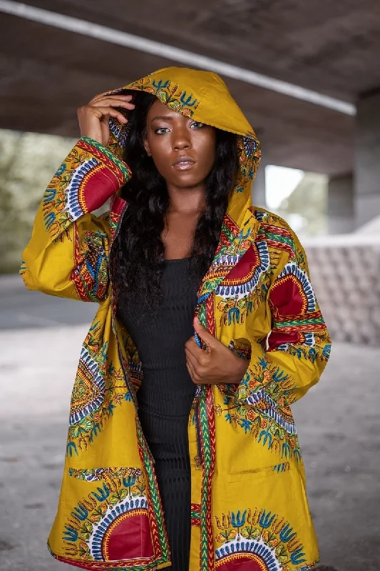 Oversized African Hoodie In Iconic Dashiki Hoodie with Drop Shoulder Relaxed Streetwear