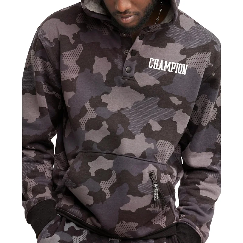 Champion Mens Fleece Camo Hoodie Hoodie with Hem Detail Decorative Unique