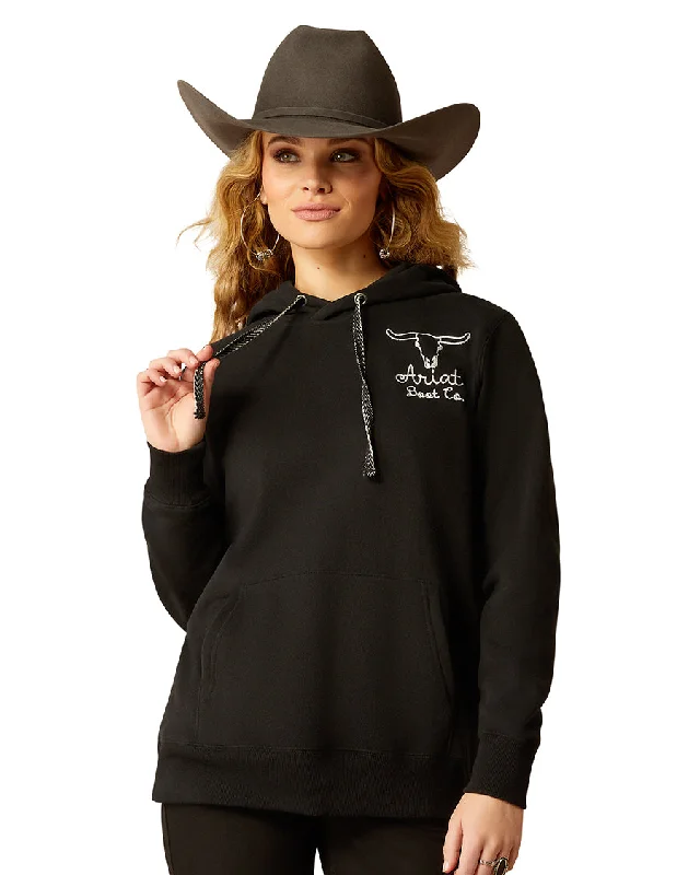 Women's Steer Stitch Hoodie Hoodie with Raw Hem Edgy Unfinished