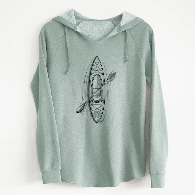 Kayak - Cali Wave Hooded Sweatshirt Hoodie with Side Slits Relaxed Casual