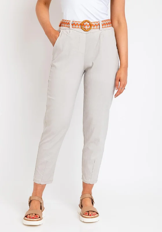 The Serafina Collection One Size Slim Crop Trouser, Beige Trousers Corduroy Warm