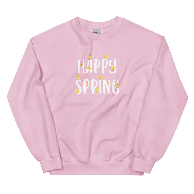 Happy Spring Crewneck Sweatshirt Hoodie with Bell Sleeves Flared Feminine