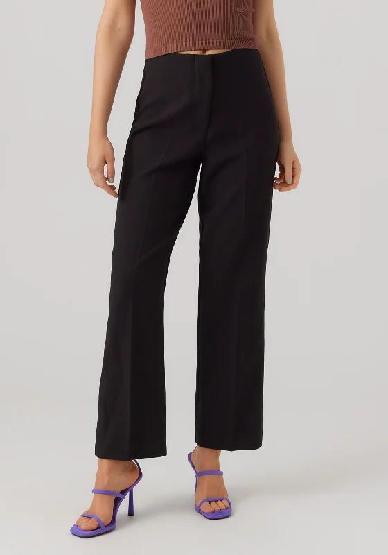 Vero Moda Sandy Straight Leg Trousers, Black Trousers Favorite Customer