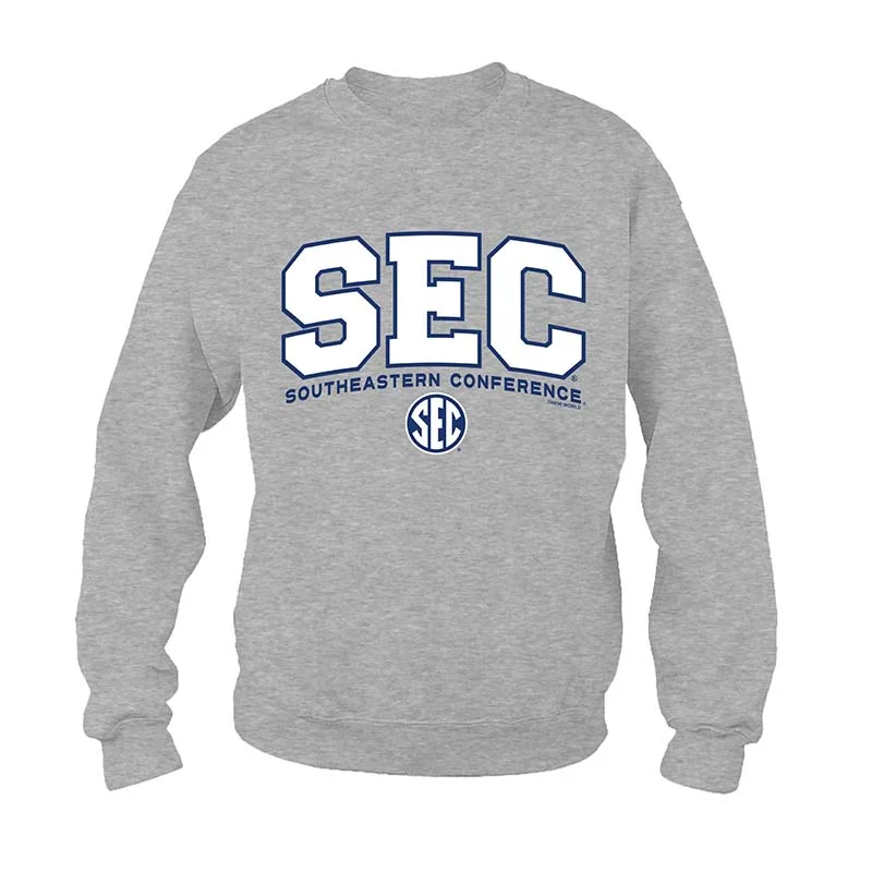 SEC Arch Crewneck Sweatshirt Hoodie with Hem Patch Decorative Personalized