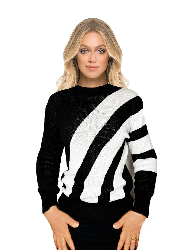 Nour By Milan Striped Sweater Anti-Pilling Anti-Shrink Durable