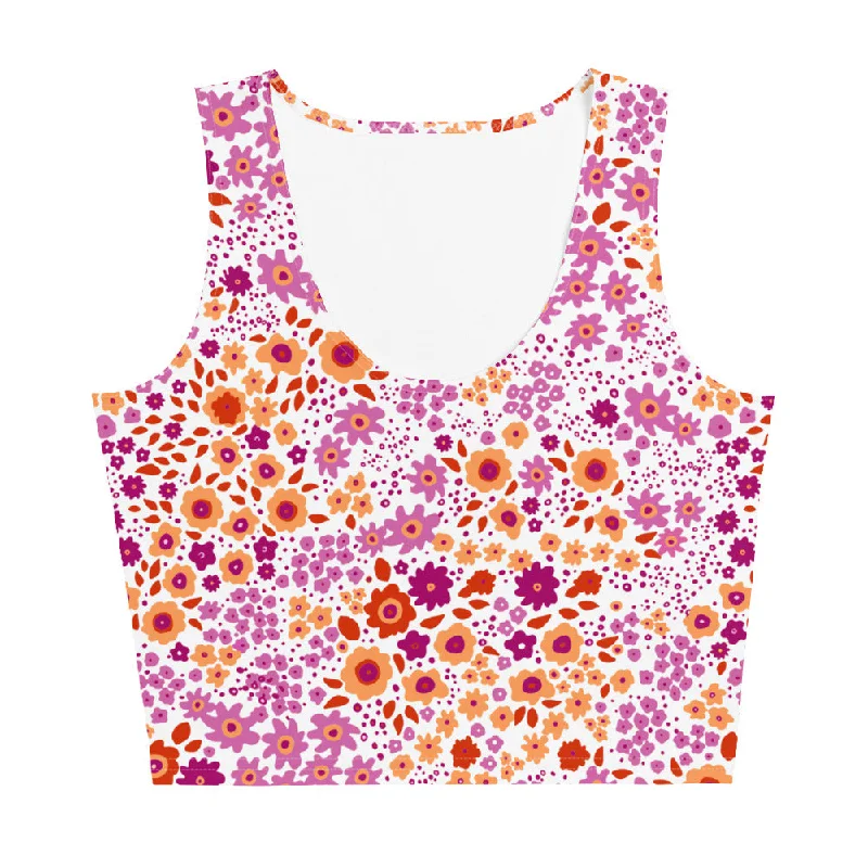 Lesbian Flowers Crop Top Crop Top Seamless Stretchy