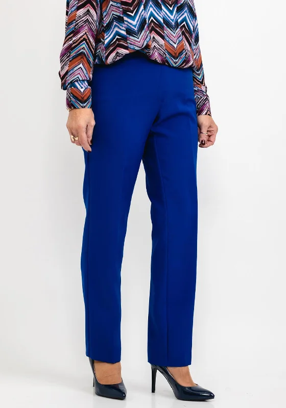 Avalon Penny Straight Leg Trousers, Indigo Blue Trousers Bootcut Casual