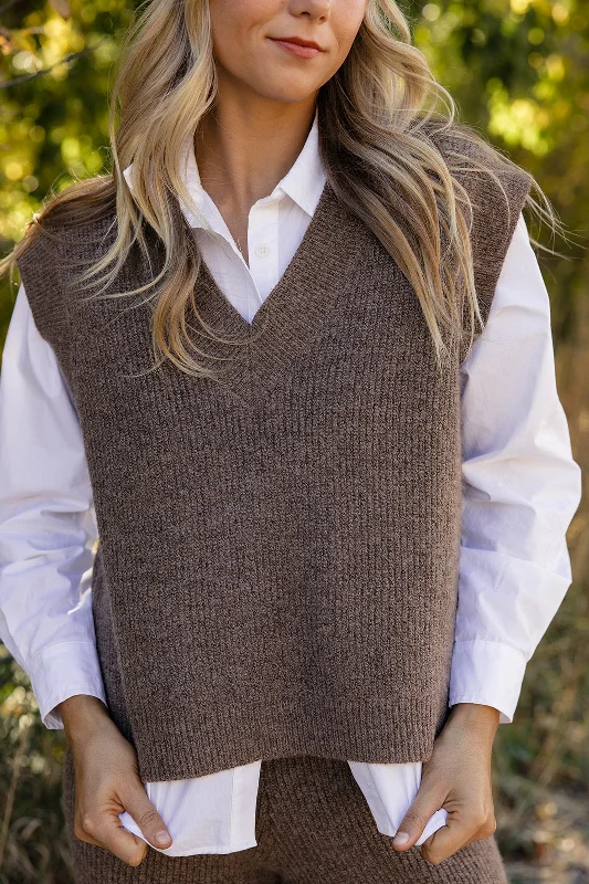 Courtney Knit Sweater Vest High Neck Crew Neck V-Neck