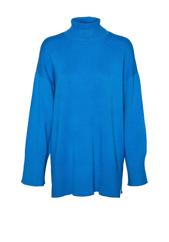 Vero Moda Gold Needle Jumper, French Blue Fitted Loose Oversized