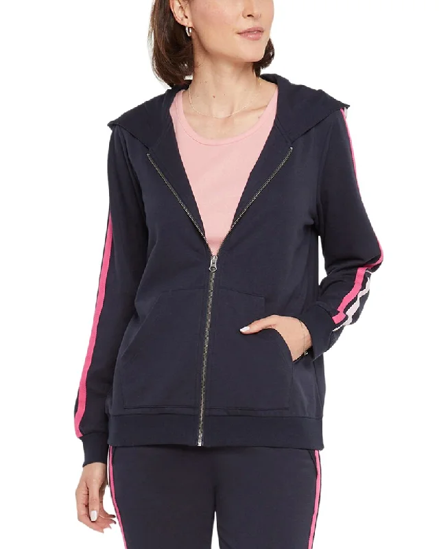 Nydj Zip Front Hoodie Hoodie with Sequins Glamorous Eye-catching